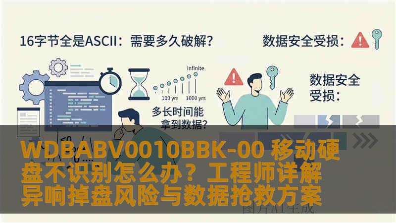 WDBABV0010BBK-00 移动硬盘不识别怎么办？工程师详解异响掉盘风险与数据抢救方案