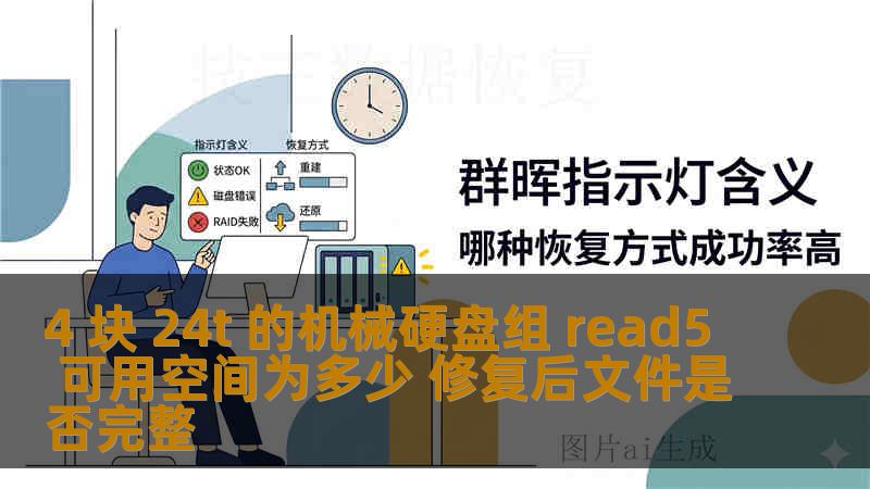 4 块 24t 的机械硬盘组 read5 可用空间为多少 修复后文件是否完整