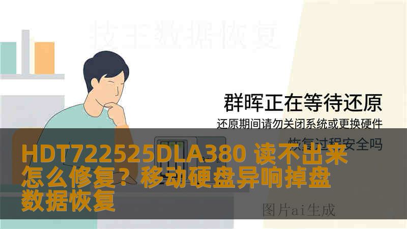 HDT722525DLA380 读不出来怎么修复？移动硬盘异响掉盘数据恢复