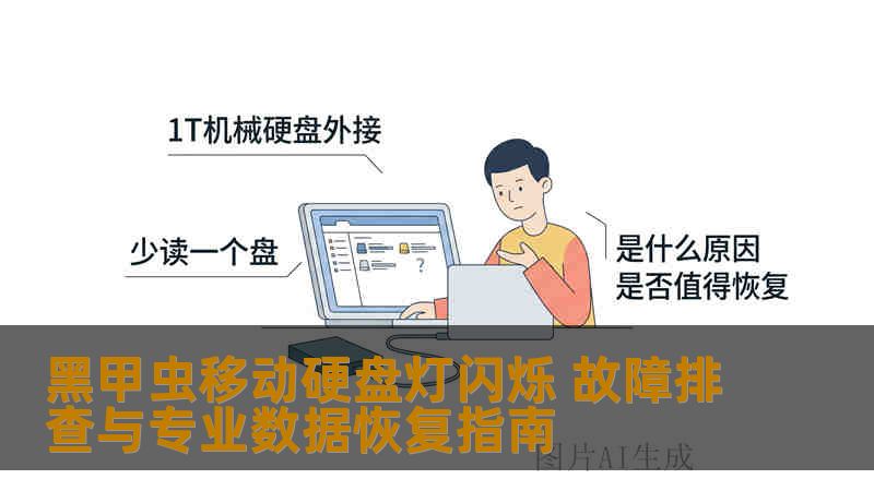 黑甲虫移动硬盘灯闪烁 故障排查与专业数据恢复指南