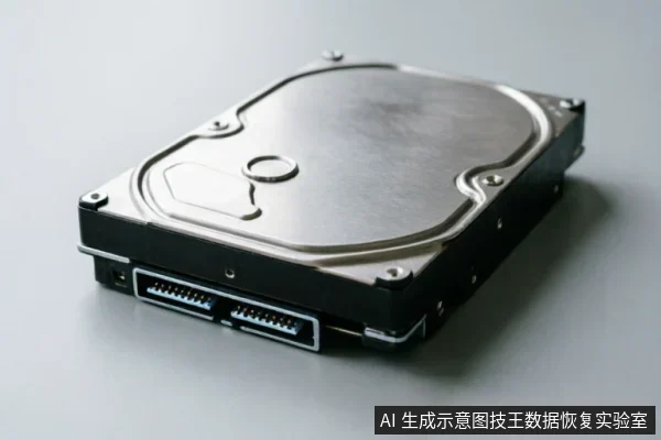 一张3.5英寸机械硬盘的侧面特写图,清晰展示了金属顶盖、黑色底座以及SATA数据接口和电源接口的针脚细节。背景为纯净的浅灰色,无其他杂物,主体完整且对焦清晰。