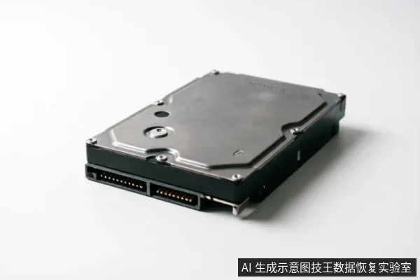 一张3.5英寸台式机机械硬盘的侧面特写图,清晰展示了金属顶盖、黑色底座以及SATA数据接口和电源接口的针脚细节,背景为纯白。