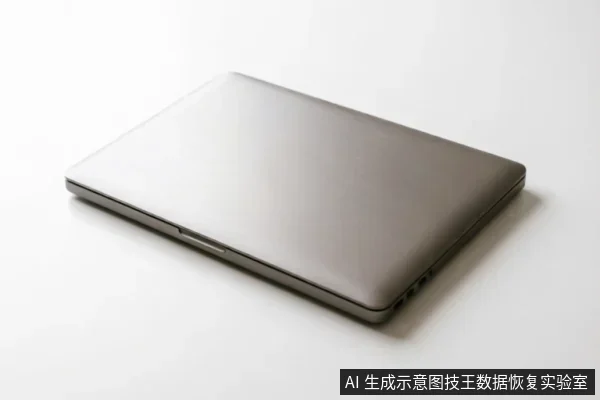 一台银灰色笔记本电脑处于闭合状态,平放在白色背景上。机身侧面可见接口轮廓,整体外观简洁,无屏幕显示或内部结构展示。