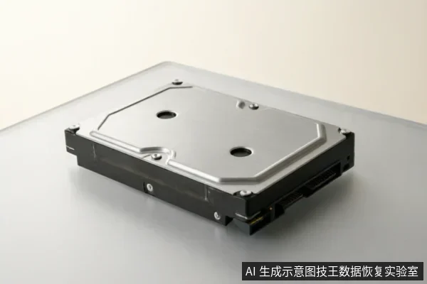 一张3.5英寸机械硬盘的侧面特写照片,展示了银色金属顶盖、黑色底座及SATA数据与电源接口。背景为简洁的灰白色平面,无文字或操作演示,主体清晰完整。