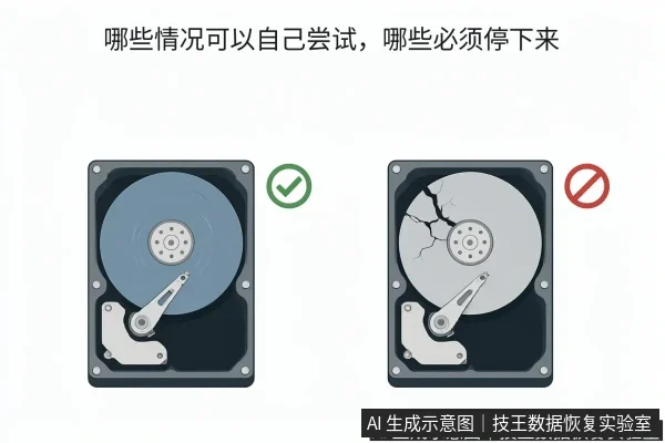 文章内容场景示意图:哪些情况可以自己尝试,哪些必须停下来