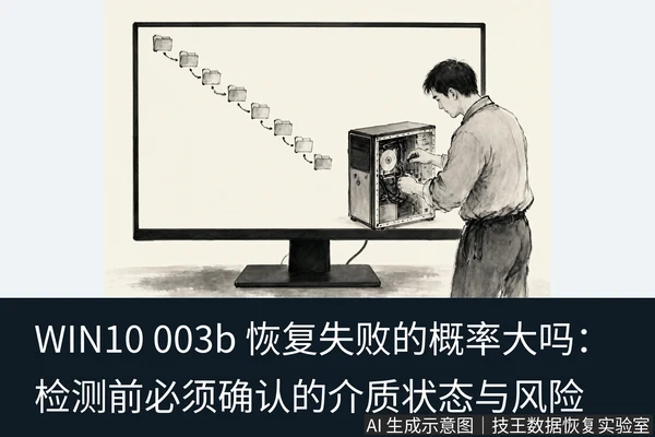 文章内容场景示意图:WIN10 003b 恢复失败的概率大吗:检测前必须确认的介质状态与风险:正文场景