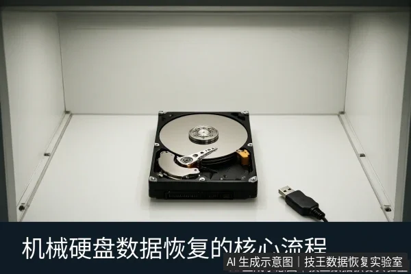 文章内容场景示意图:机械硬盘数据恢复的核心流程