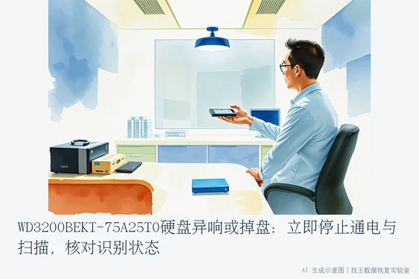 WD3200BEKT-75A25T0硬盘异响或掉盘:立即停止通电与扫描,核对识别状态(2)