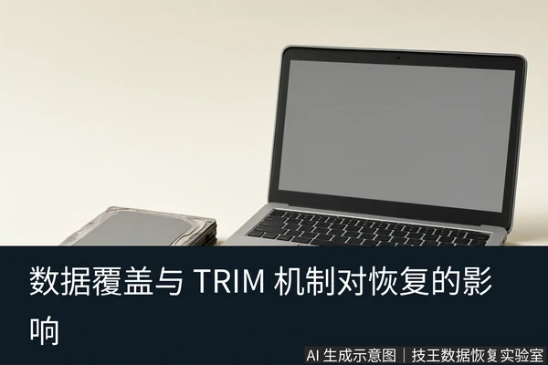 文章内容场景示意图:数据覆盖与 TRIM 机制对恢复的影响