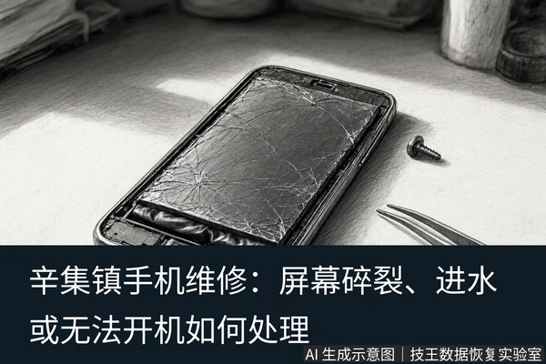 文章内容场景示意图：辛集镇手机维修：屏幕碎裂、进水或无法开机如何处理