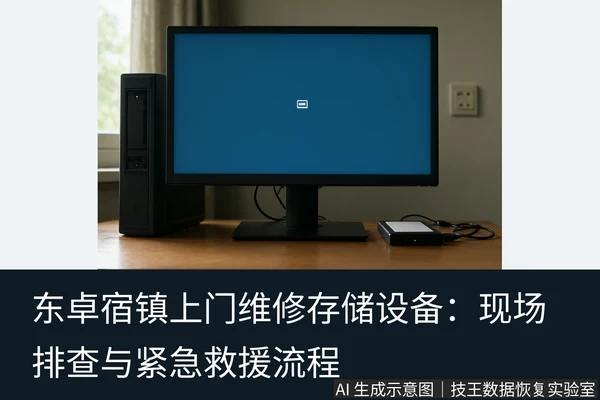 文章内容场景示意图：东卓宿镇上门维修存储设备：现场排查与紧急救援流程