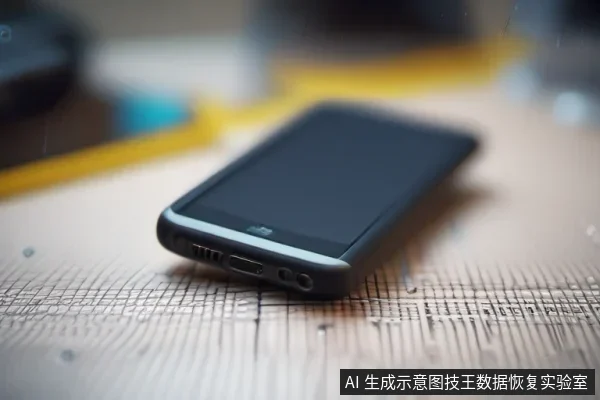 一部黑色智能手机平放在桌面上,屏幕处于关闭状态,机身底部可见充电接口与扬声器开孔,背景虚化。