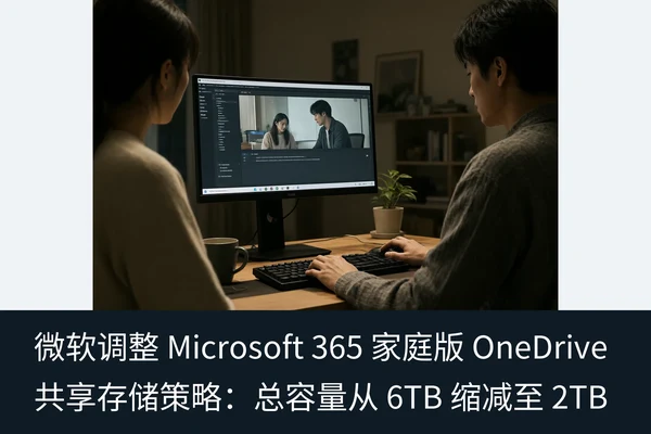 微软调整 Microsoft 365 家庭版 OneDrive 共享存储策略:总容量从 6TB 缩减至 2TB(1)