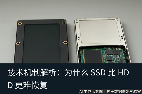 文章内容场景示意图:技术机制解析:为什么 SSD 比 HDD 更难恢复