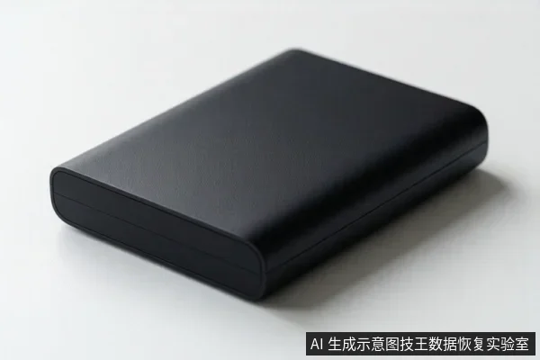 白色背景上放置一个黑色圆角矩形盒状物体,表面有细微纹理,侧面可见一条合缝线,整体呈闭合状态,无可见接口或文字。