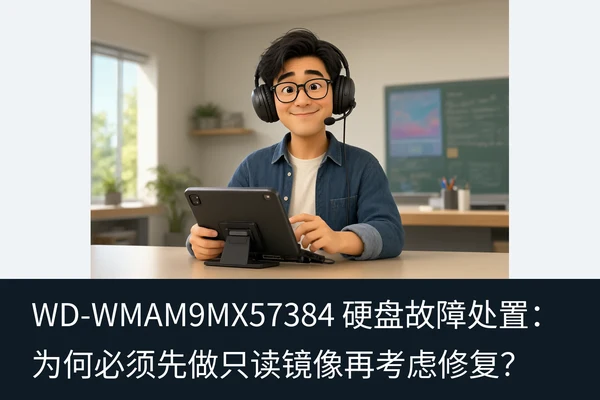 WD-WMAM9MX57384 硬盘故障处置:为何必须先做只读镜像再考虑修复?(1)