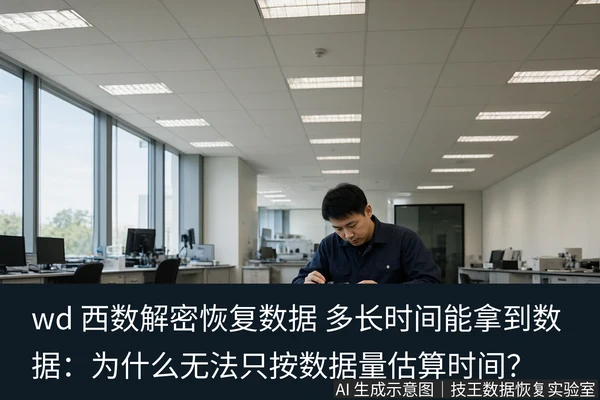 文章内容场景示意图:wd 西数解密恢复数据 多长时间能拿到数据:为什么无法只按数据量估算时间?