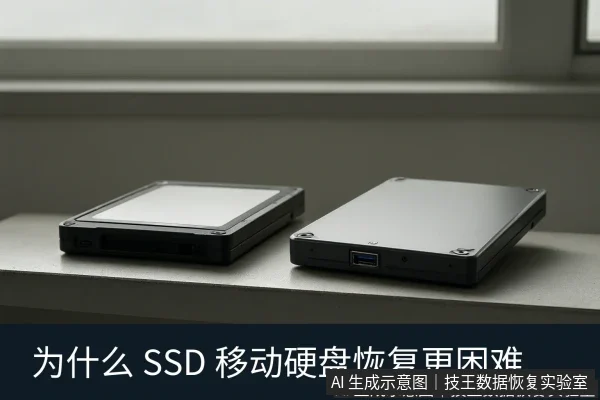 文章内容场景示意图:为什么 SSD 移动硬盘恢复更困难