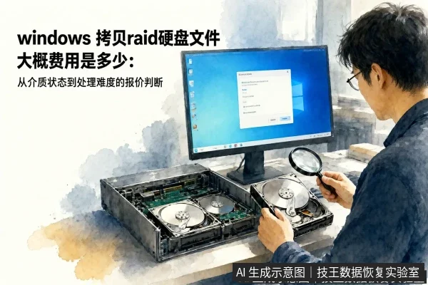 文章内容场景示意图:windows 拷贝raid硬盘文件 大概费用是多少:从介质状态到处理难度的报价判断