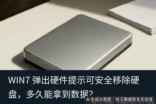 文章内容场景示意图：WIN7 弹出硬件提示可安全移除硬盘，多久能拿到数据？