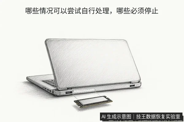 文章内容场景示意图:哪些情况可以尝试自行处理,哪些必须停止