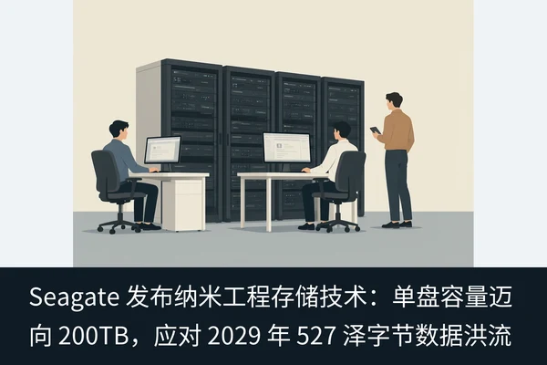 Seagate 发布纳米工程存储技术:单盘容量迈向 200TB,应对 2029 年 527 泽字节数据洪流(2)