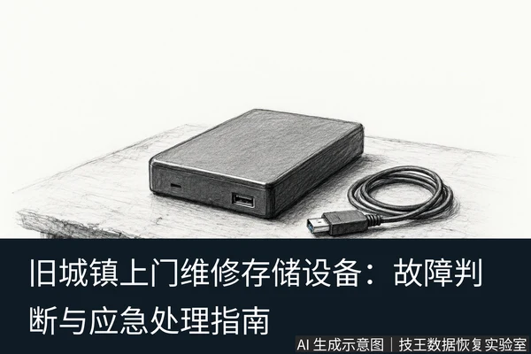 文章内容场景示意图:旧城镇上门维修存储设备:故障判断与应急处理指南