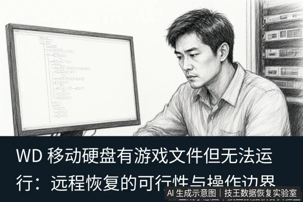 正文场景：文章内容场景示意图：WD 移动硬盘有游戏文件但无法运行：远程恢复的可行性与操作边界