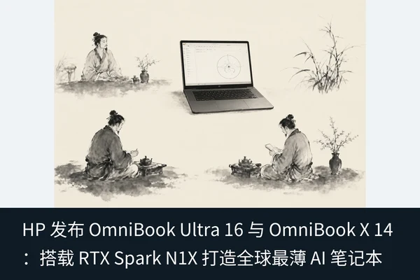 HP 发布 OmniBook Ultra 16 与 OmniBook X 14:搭载 RTX Spark N1X 打造全球最薄 AI 笔记本(2)