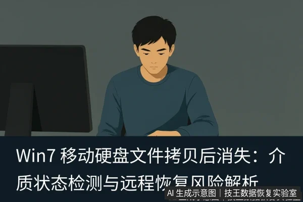 文章内容场景示意图:Win7 移动硬盘文件拷贝后消失:介质状态检测与远程恢复风险解析