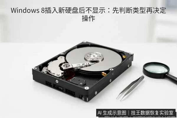 正文场景:文章内容场景示意图:Windows 8插入新硬盘后不显示:先判断类型再决定操作