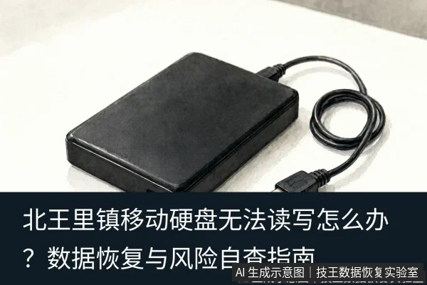 文章内容场景示意图：北王里镇移动硬盘无法读写怎么办？数据恢复与风险自查指南