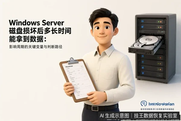 正文场景:文章内容场景示意图:Windows Server磁盘损坏后多长时间能拿到数据:影响周期的关键变量与判断路径