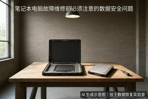 文章内容场景示意图:笔记本电脑故障维修前必须注意的数据安全问题