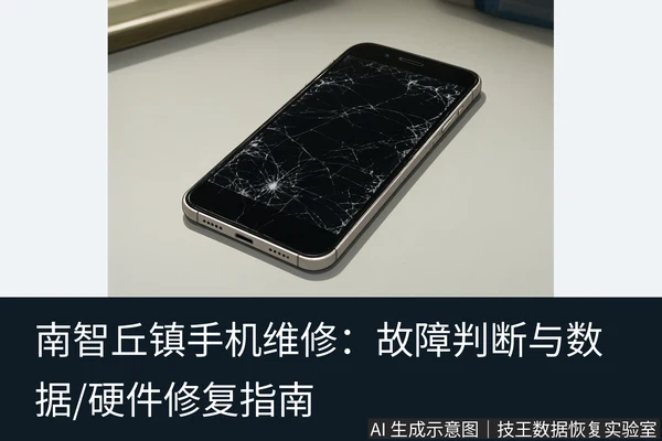 文章内容场景示意图：南智丘镇手机维修：故障判断与数据/硬件修复指南