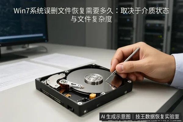 文章内容场景示意图:Win7系统误删文件恢复需要多久:取决于介质状态与文件复杂度