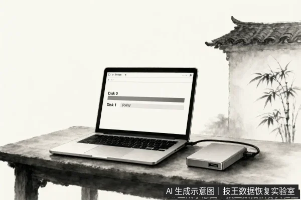 文章内容场景示意图:苏村乡移动硬盘数据恢复——故障判断与处理方向