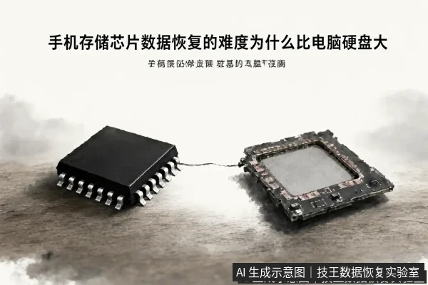 文章内容场景示意图：手机存储芯片数据恢复的难度为什么比电脑硬盘大