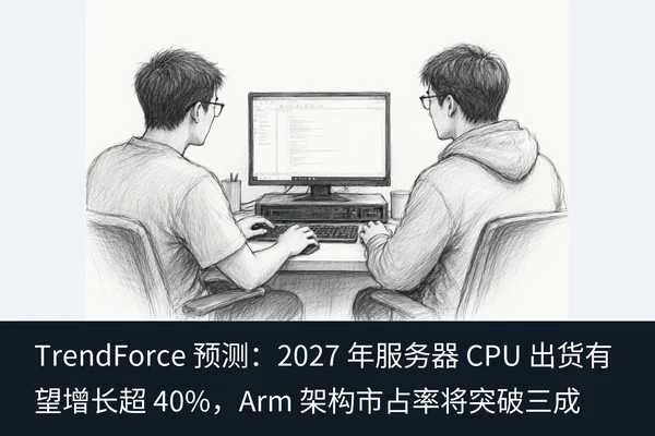 TrendForce 预测:2027 年服务器 CPU 出货有望增长超 40%,Arm 架构市占率将突破三成(2)