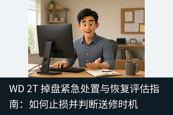 WD 2T 掉盘紧急处置与恢复评估指南：如何止损并判断送修时机（1）
