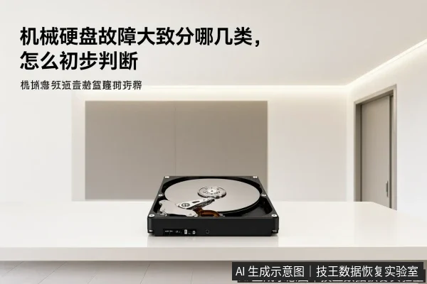 文章内容场景示意图：机械硬盘故障大致分哪几类，怎么初步判断