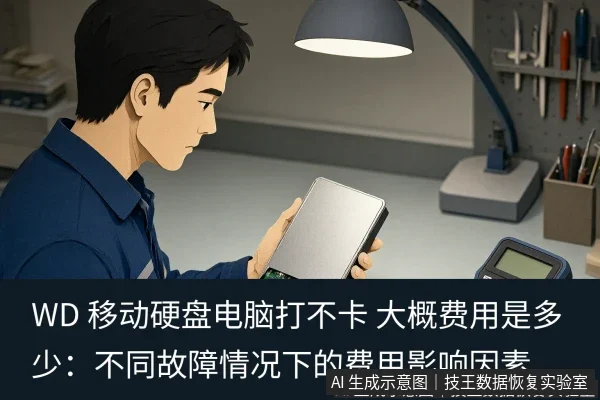 正文场景:文章内容场景示意图:WD 移动硬盘电脑打不卡 大概费用是多少:不同故障情况下的费用影响因素