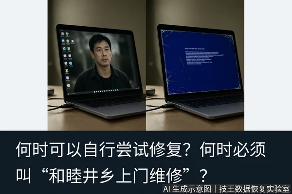 文章内容场景示意图：何时可以自行尝试修复？何时必须叫“和睦井乡上门维修”？