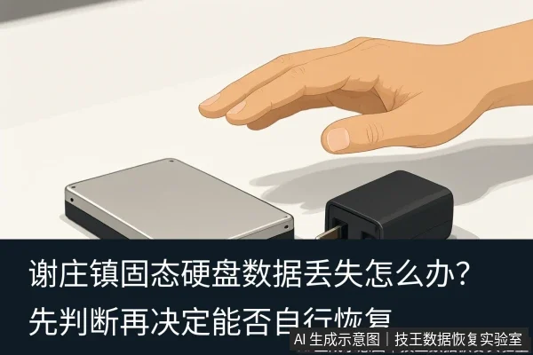文章内容场景示意图:谢庄镇固态硬盘数据丢失怎么办?先判断再决定能否自行恢复