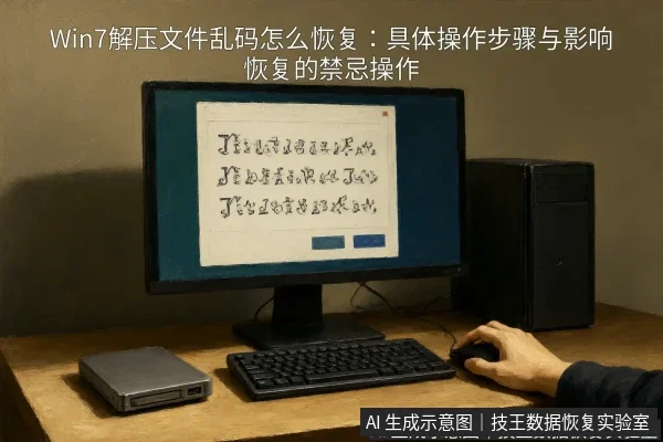 正文场景：文章内容场景示意图：Win7解压文件乱码怎么恢复：具体操作步骤与影响恢复的禁忌操作