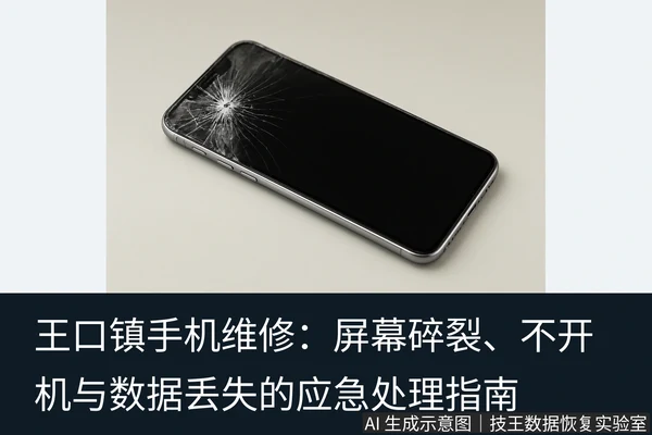 文章内容场景示意图:王口镇手机维修:屏幕碎裂、不开机与数据丢失的应急处理指南