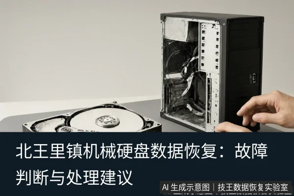 文章内容场景示意图:北王里镇机械硬盘数据恢复:故障判断与处理建议