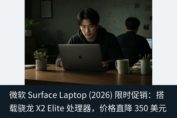 微软 Surface Laptop (2026) 限时促销：搭载骁龙 X2 Elite 处理器，价格直降 350 美元（1）