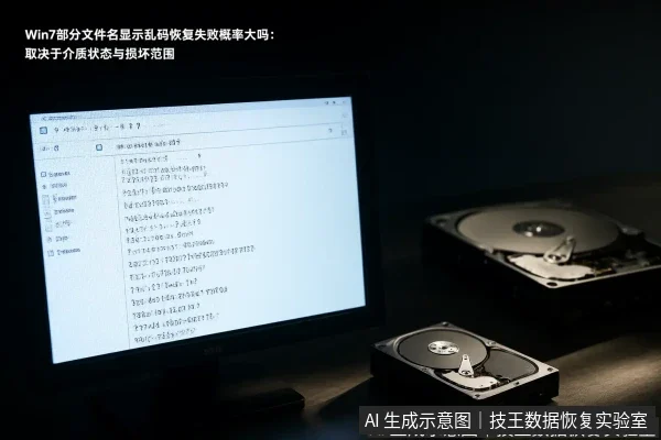 正文场景:文章内容场景示意图:Win7部分文件名显示乱码恢复失败概率大吗:取决于介质状态与损坏范围