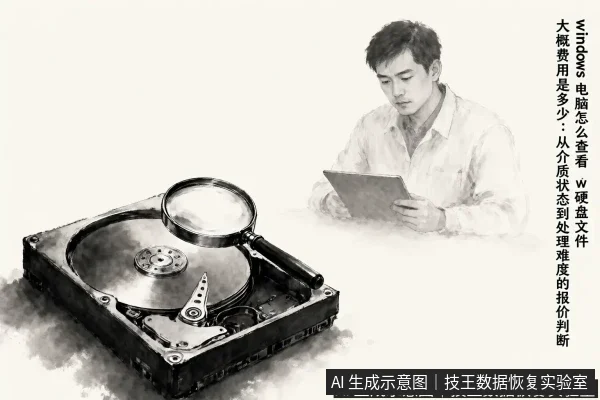 正文场景:文章内容场景示意图:windows 电脑怎么查看 raw硬盘文件 大概费用是多少:从介质状态到处理难度的报价判断